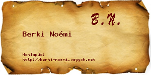 Berki Noémi névjegykártya